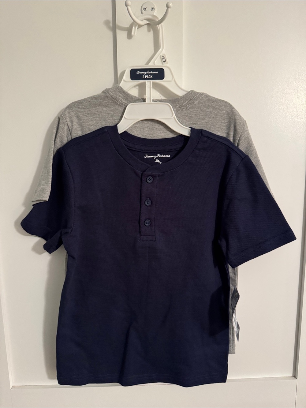 Tommy Bahama Boys Navy Henley & Gray Crew Short Sleeve Tee Set